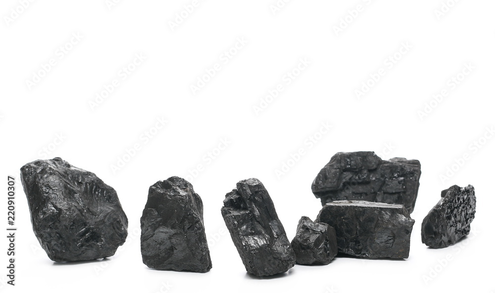 Coal pile isolated on white background Coal pile isolated on white background