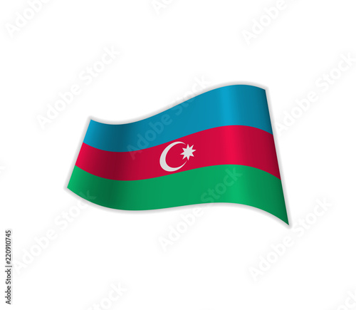 The Flag Of Azerbaijan. Vector illustration of a state. Europe. Asia.