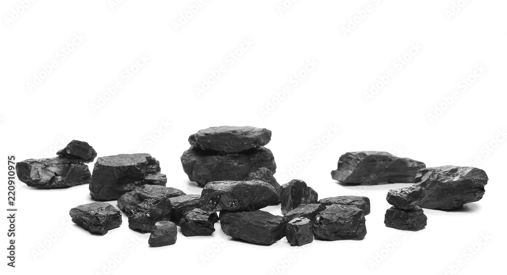Coal pile isolated on white background Coal pile isolated on white background