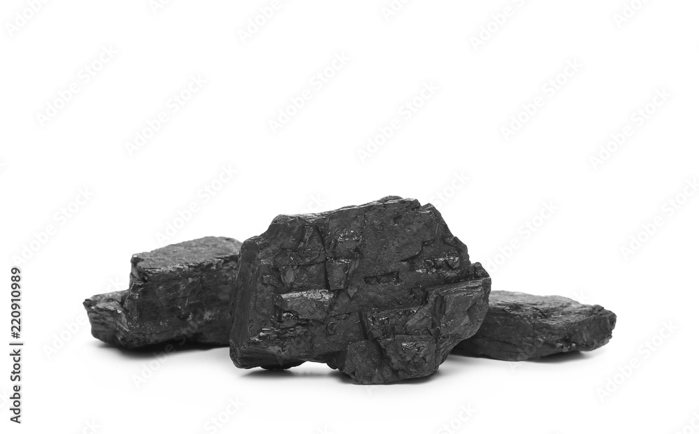 Coal pile isolated on white background