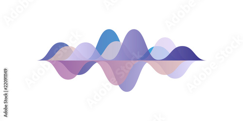 Musical pulse, sound waves, audio equalizer technology, vector Illustration on a white background