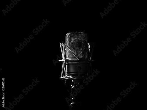 Studio Music Microphone Close Up In Sound Recording Studio © puhhha