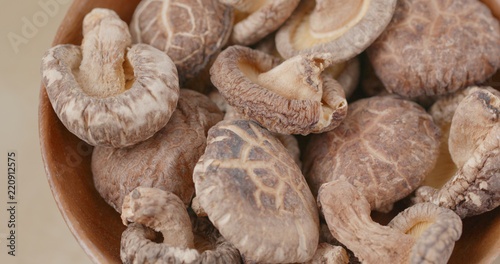 Stack of dried mushroom