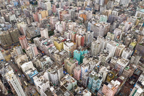 Aerial view of Hong Kong skyline