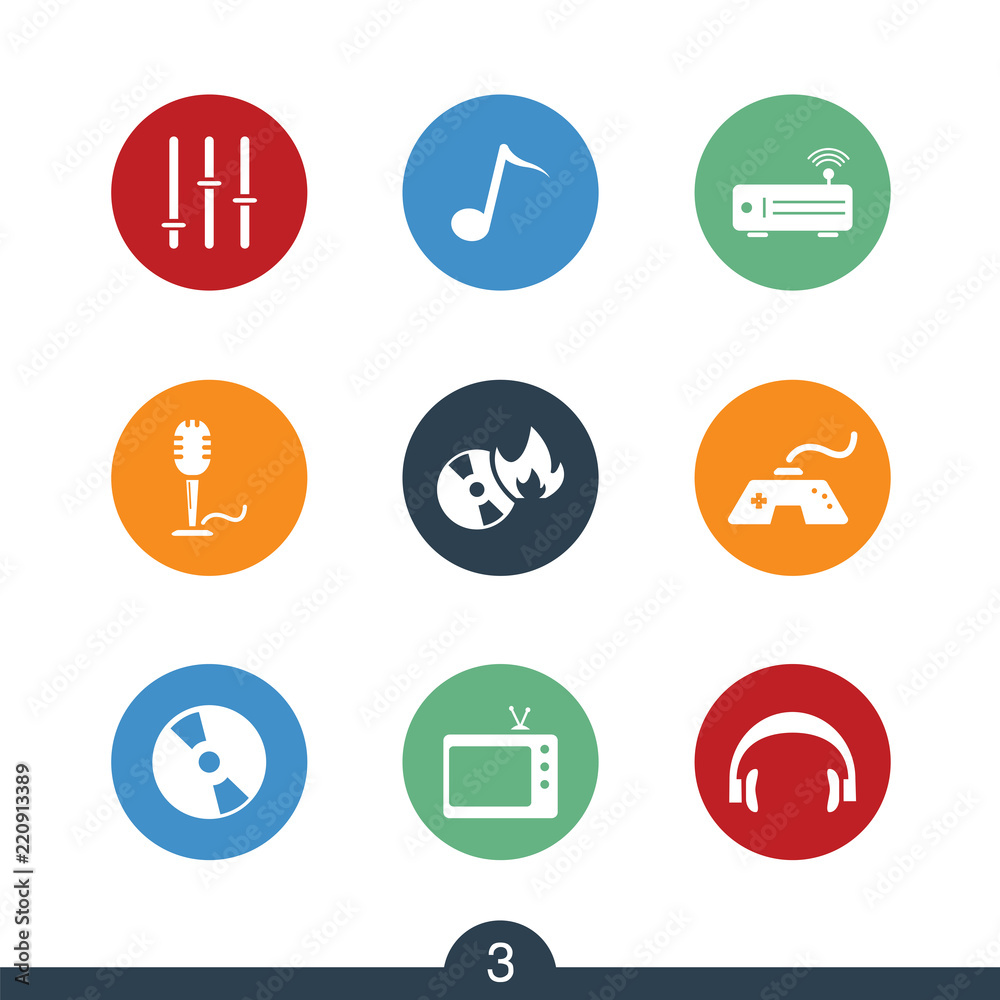 Set of modern music icons from a series in my portfolio Set of modern music icons from a series in my portfolio