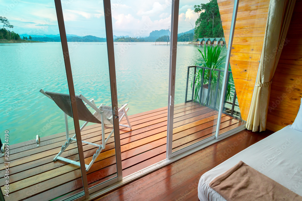 Fototapeta premium Tropical bedroom interior