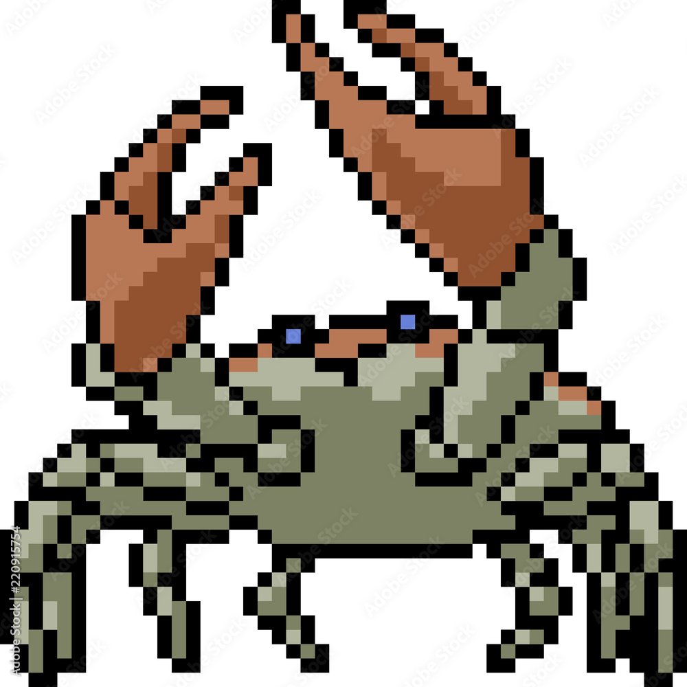 vector pixel art crab