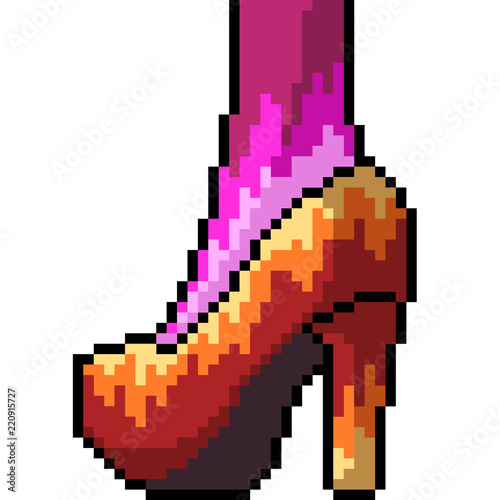 vector pixel art high heels fashion