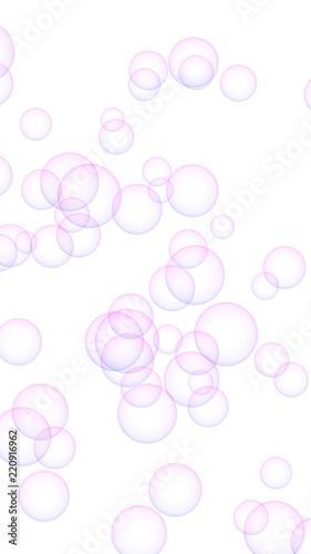 Light pastel colored background with pink bubbles. Wallpaper, texture pink balloons. 3D illustration