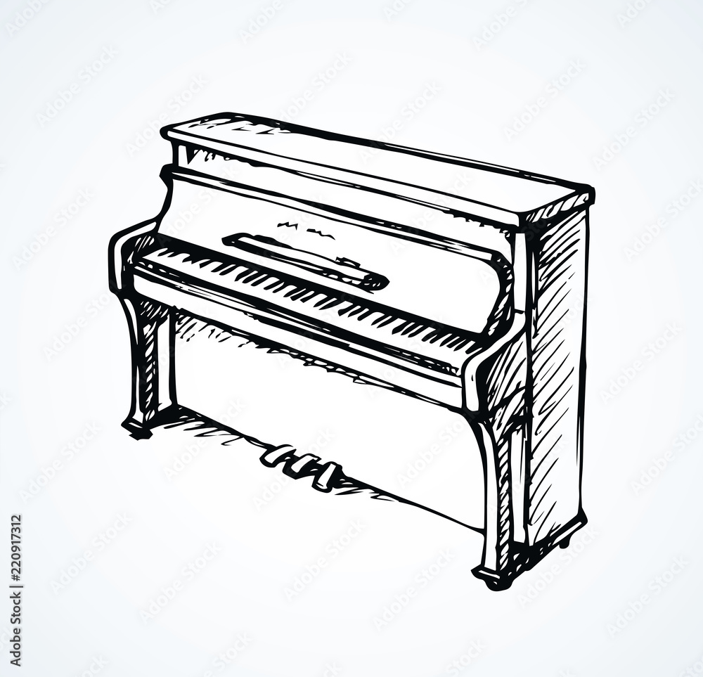 Vector drawing of grand piano Stock Vector Adobe Stock