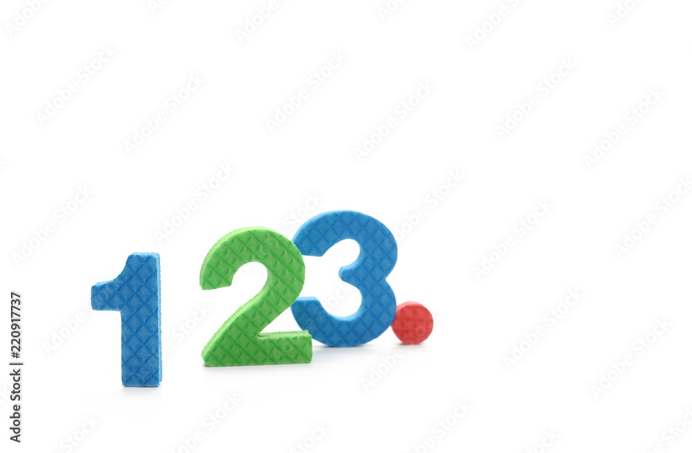 Alphabet numbers isolated on white background Alphabet numbers isolated on white background