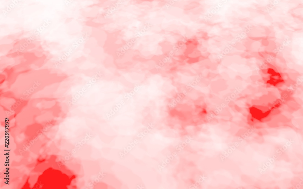 Background of abstract white color smoke isolated on red color background. The wall of white fog. 3D illustration