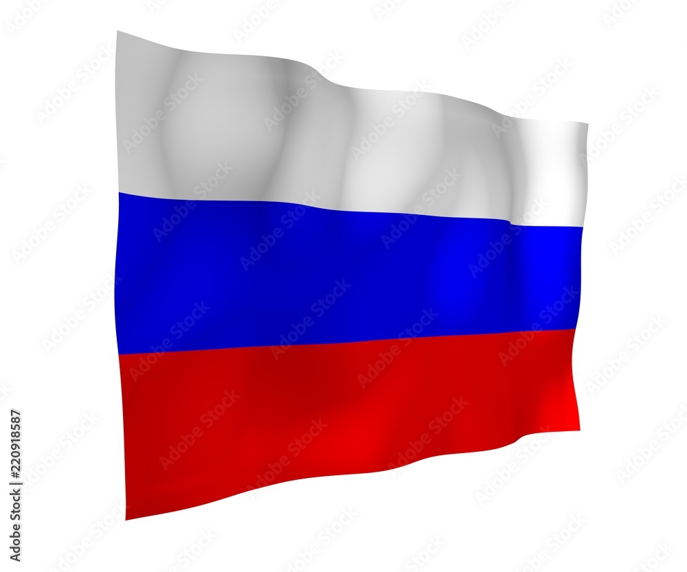 Obraz premium Waving flag of the Russian Federation. The National. State symbol of the Russia. 3D illustration