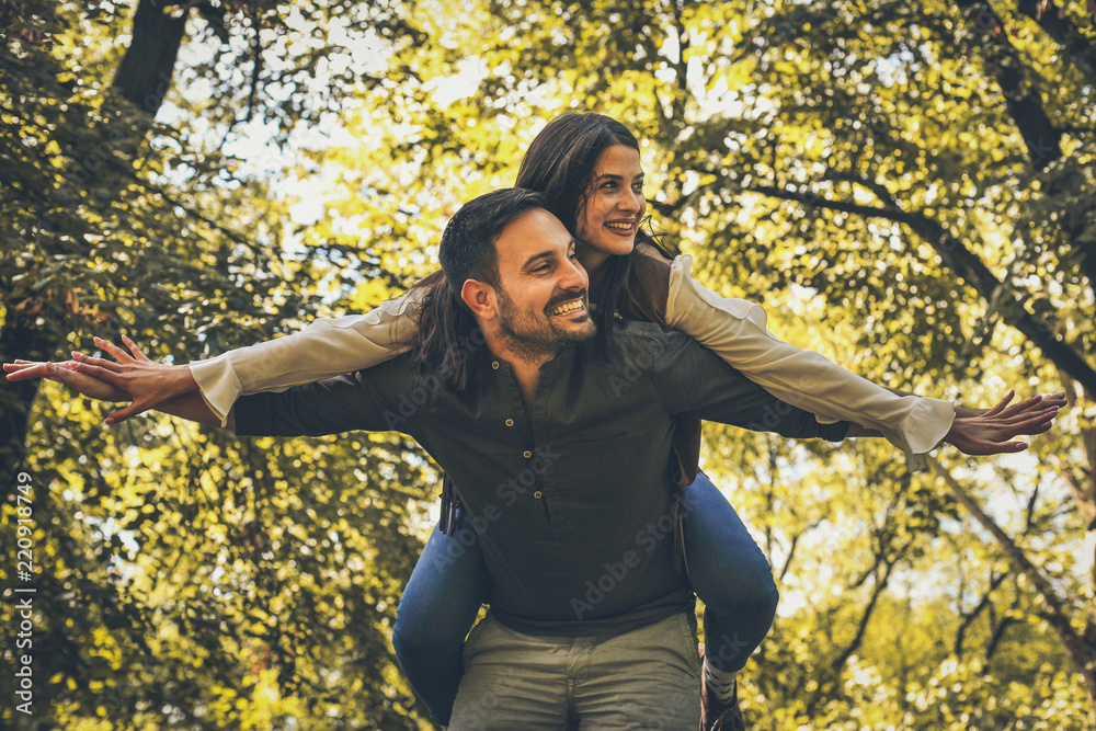 Couple in love have fun at nature. Couple in love have fun at nature.
