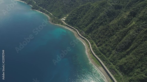 Wallpaper Mural Aerial view of Patapat viaduct in the coast of Pagudpud, Ilocos Norte. Highway with bridge by coast sea near the mountains. Philippines, Luzon. Highway along the coast. Torontodigital.ca