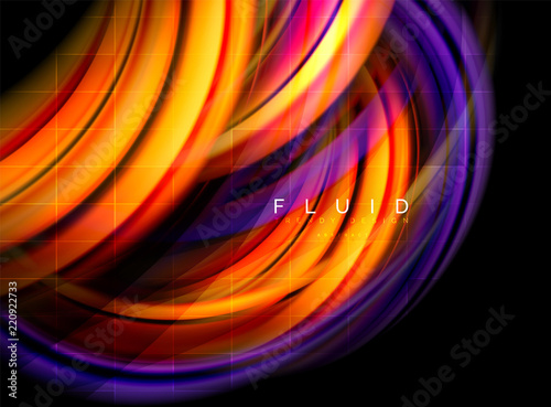 Fluid smooth wave abstract background  flowing glowing color motion concept  trendy abstract layout template for business or technology presentation or web brochure cover  wallpaper