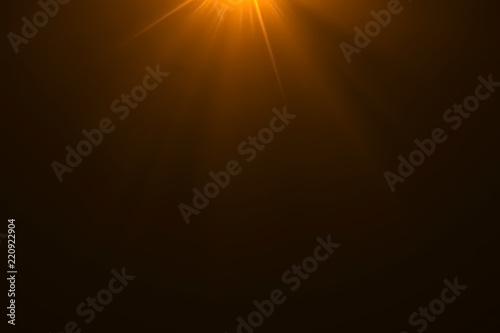 gold warm color bright lens flare rays light flashes leak movement for transitions on black background,movie titles and overlaying photo