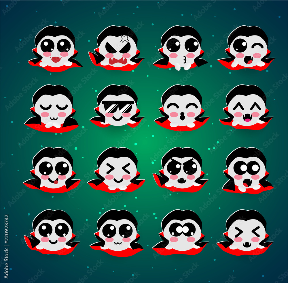 cute dracula kawaii emotion,emoji,halloween. cute dracula kawaii emotion,emoji,halloween.