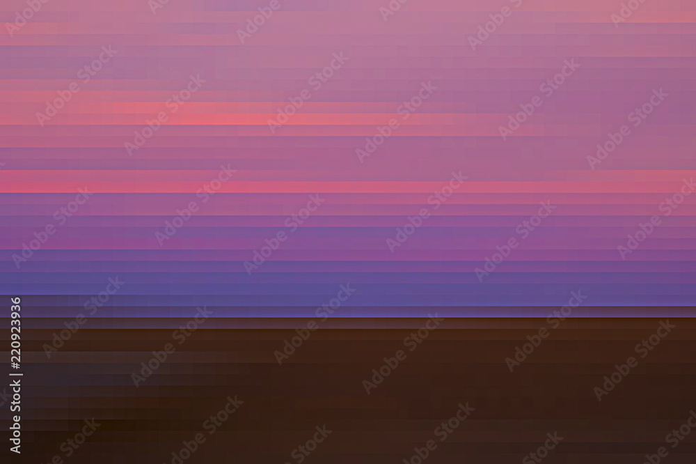 Abstract desert sunset landscape. Earth and sky in brown, pink and purple colors.