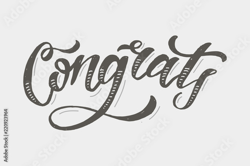 Congrats lettering Calligraphy Brush Text Holiday Vector Sticker