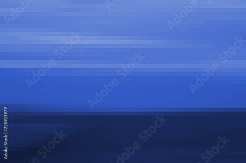 Abstract pixel art seascape background. Blue sea and sky in a digital mosaic textured pattern. Copy space for banner / text.