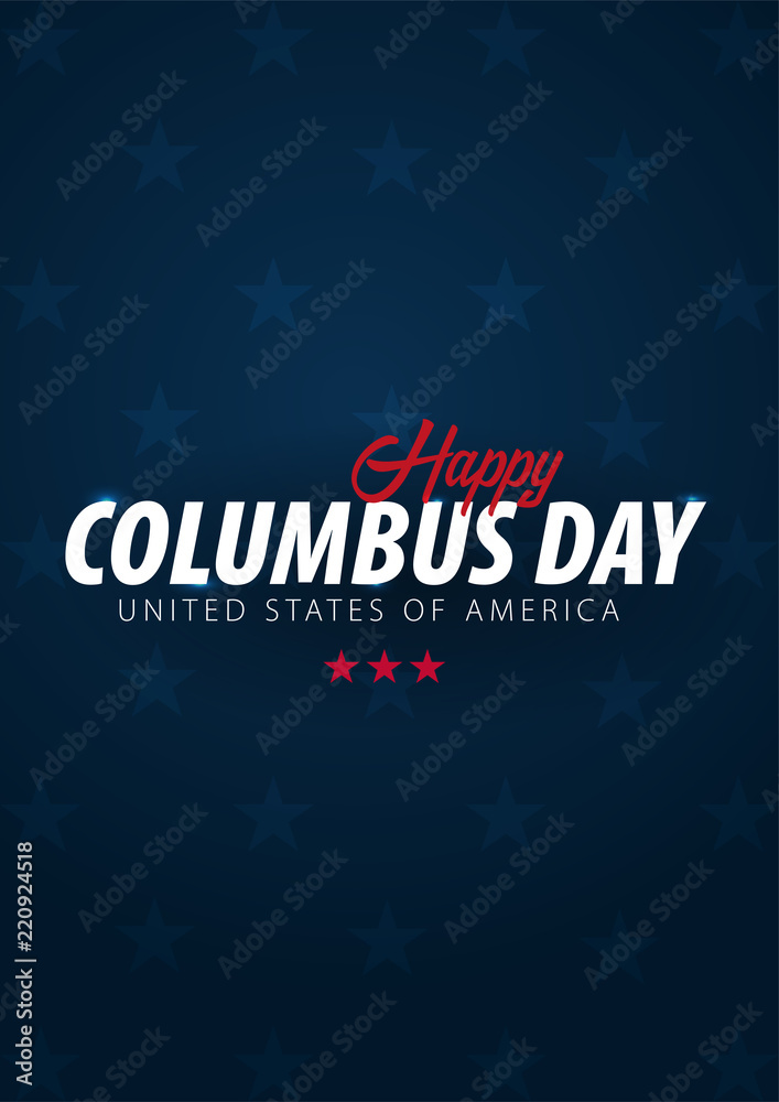 Columbus Day sale promotion, advertising, poster, banner, template with American flag. Columbus day wallpaper. Voucher discount.