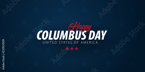Columbus Day sale promotion, advertising, poster, banner, template with American flag. Columbus day wallpaper. Voucher discount.