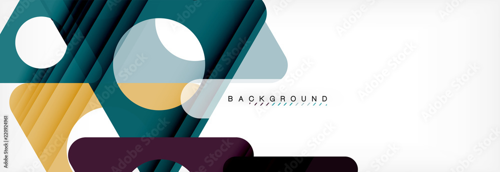 Geometric background, circles and triangles shapes banner. Illustration for business brochure or flyer, presentation and web design layout Geometric background, circles and triangles shapes banner. Illustration for business brochure or flyer, presentation and web design layout