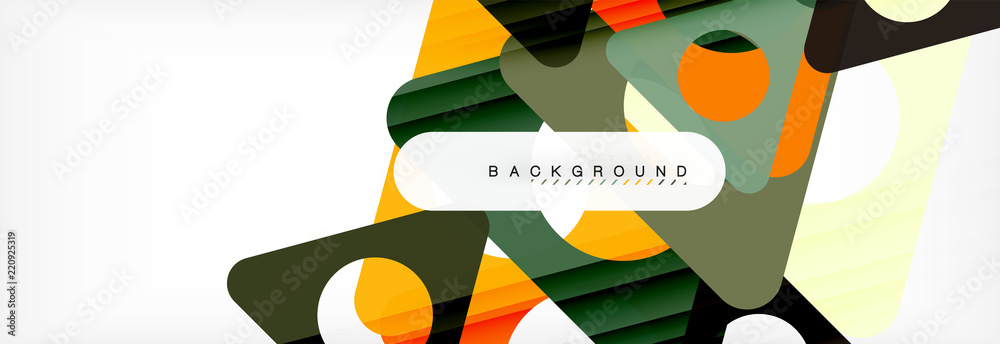 Geometric background, circles and triangles shapes banner. Illustration for business brochure or flyer, presentation and web design layout Geometric background, circles and triangles shapes banner. Illustration for business brochure or flyer, presentation and web design layout