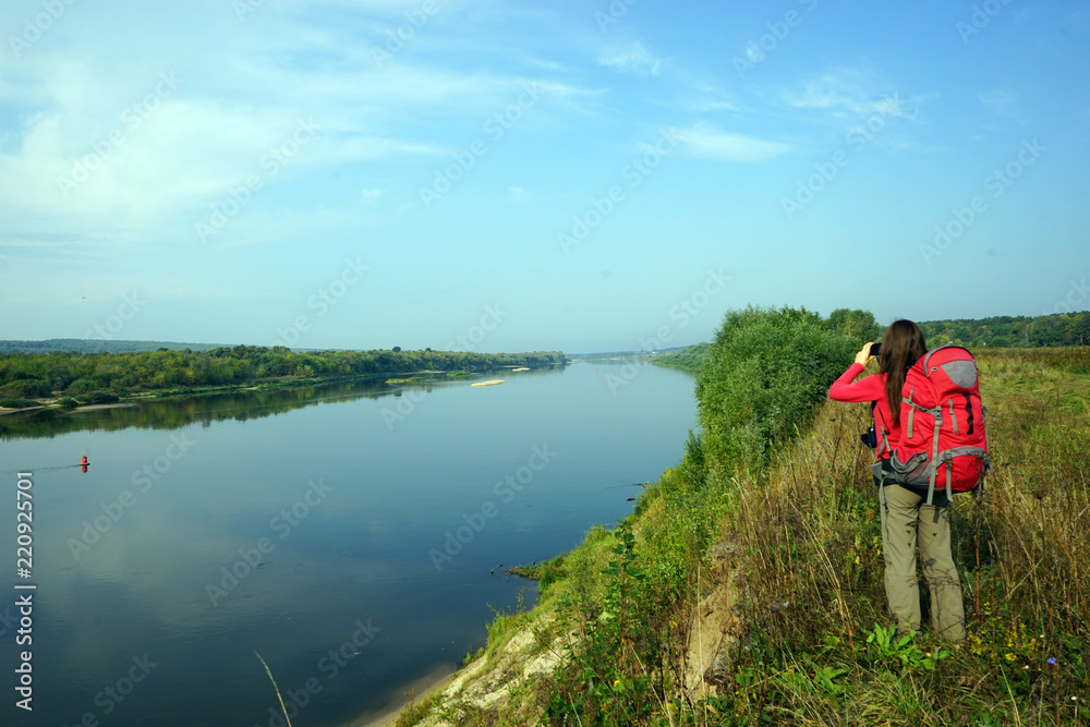 Backpacker with fotocamera