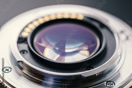 Backside of digital camera lens. Selective focus with shallow depth of field. © Vladimir Arndt
