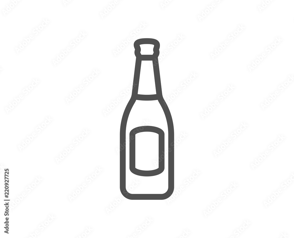 Beer bottle line icon. Pub Craft beer sign. Brewery beverage symbol. Quality design element. Classic style. Editable stroke. Vector