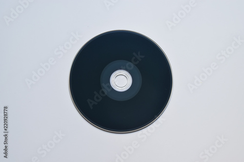 Konstfotografi Blu-ray disc on white background. Top view