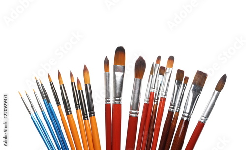 Paintbrushes isolated on white background with clipping path