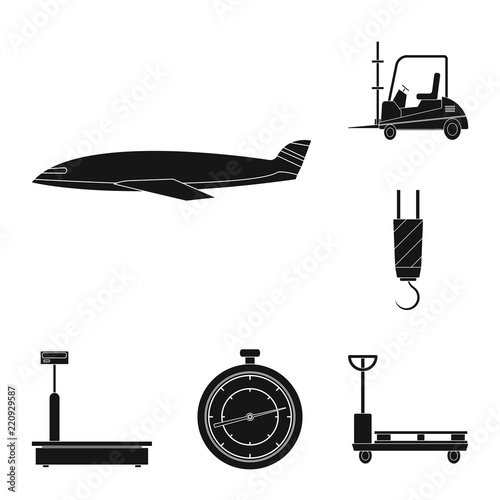 Isolated object of goods and cargo sign. Set of goods and warehouse stock symbol for web.