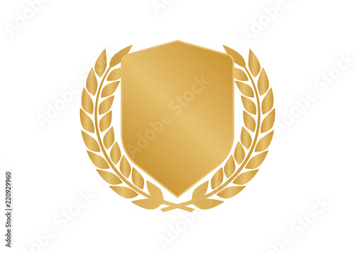 Circular laurel foliate and wheat wreaths. Film Awards, gold award
