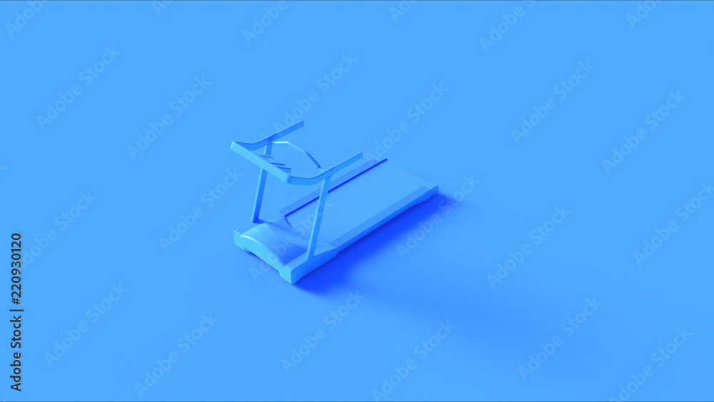 Blue Treadmill Running Machine 3d illustration 3d rendering