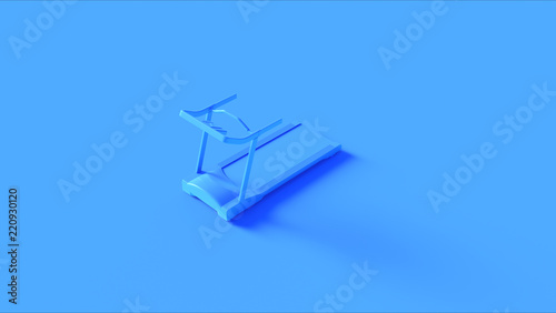 Blue Treadmill Running Machine 3d illustration 3d rendering