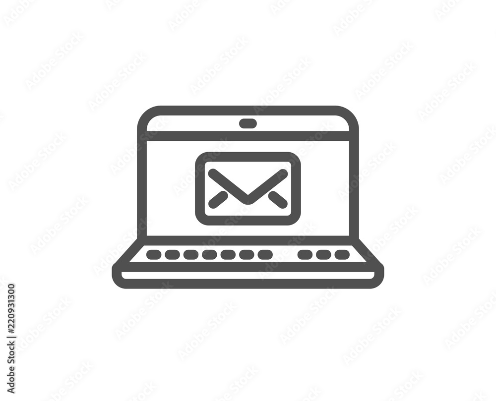 E-Mail line icon. Message correspondence sign. Communication symbol. Quality design element. Classic style e-mail icon. Editable stroke. Vector E-Mail line icon. Message correspondence sign. Communication symbol. Quality design element. Classic style e-mail icon. Editable stroke. Vector