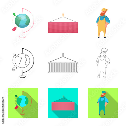 Vector design of goods and cargo sign. Collection of goods and warehouse vector icon for stock.