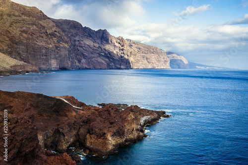 View of the Los Gigantes cliffs from Punta de Teno, Tenerife, Canary Islands, Spain © bondvit