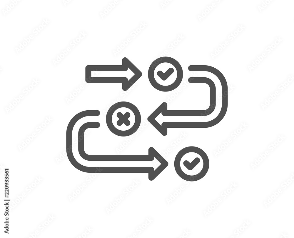 Survey progress line icon. Quiz algorithm sign. Business interview symbol. Quality design element. Classic style progress icon. Editable stroke. Vector Survey progress line icon. Quiz algorithm sign. Business interview symbol. Quality design element. Classic style progress icon. Editable stroke. Vector