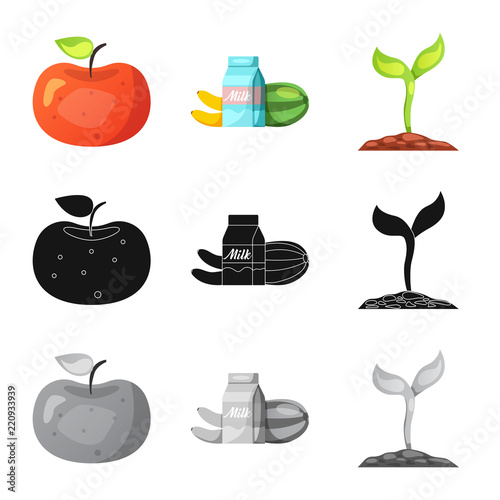 Vector design of genetic and plant icon. Collection of genetic and biotechnology vector icon for stock.