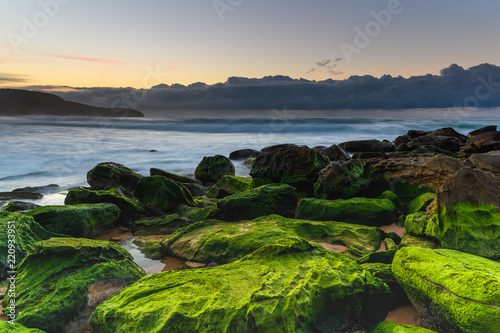 Mossy Green Sunrise Seascape