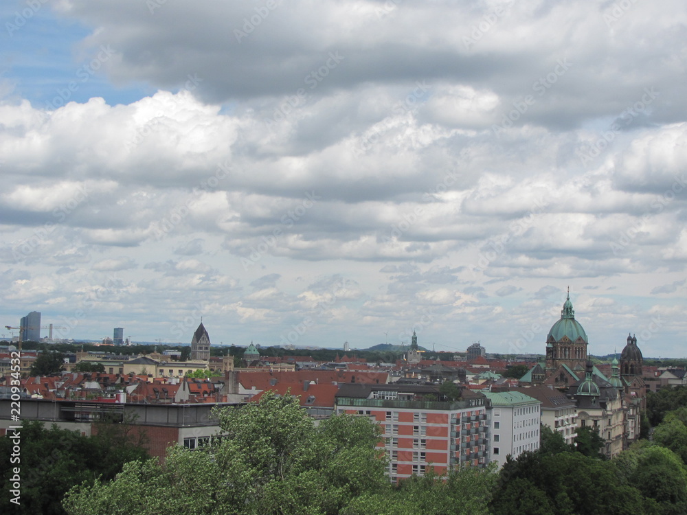 Panorama of old Munich, beautiful view