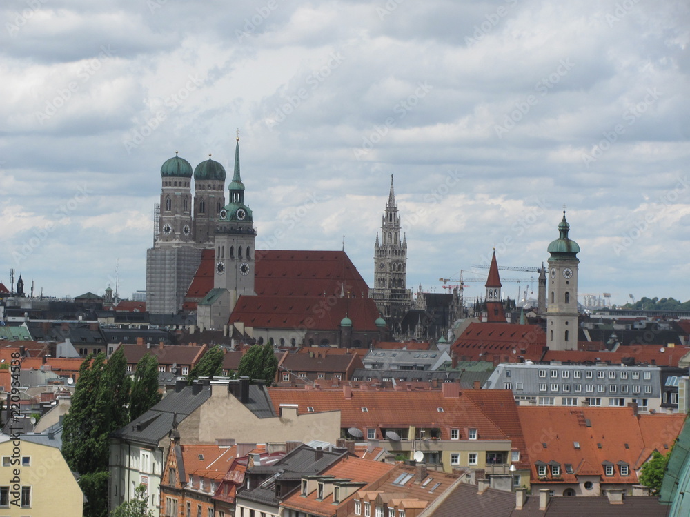 Panorama of old Munich, beautiful view