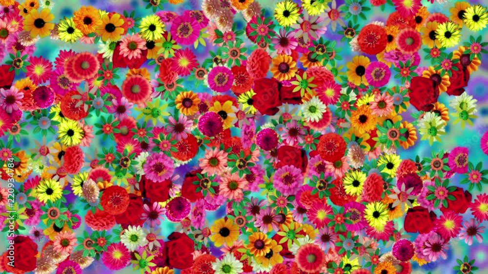 Bright Flowers Colorful Motion Background Bright Flowers Colorful Motion Background