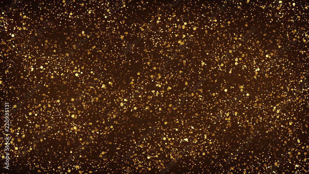 Gold Glitter Particles Background