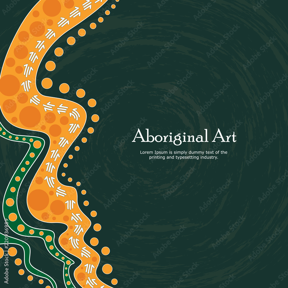 Aboriginal art vector banner with text. Stock Vector | Adobe Stock