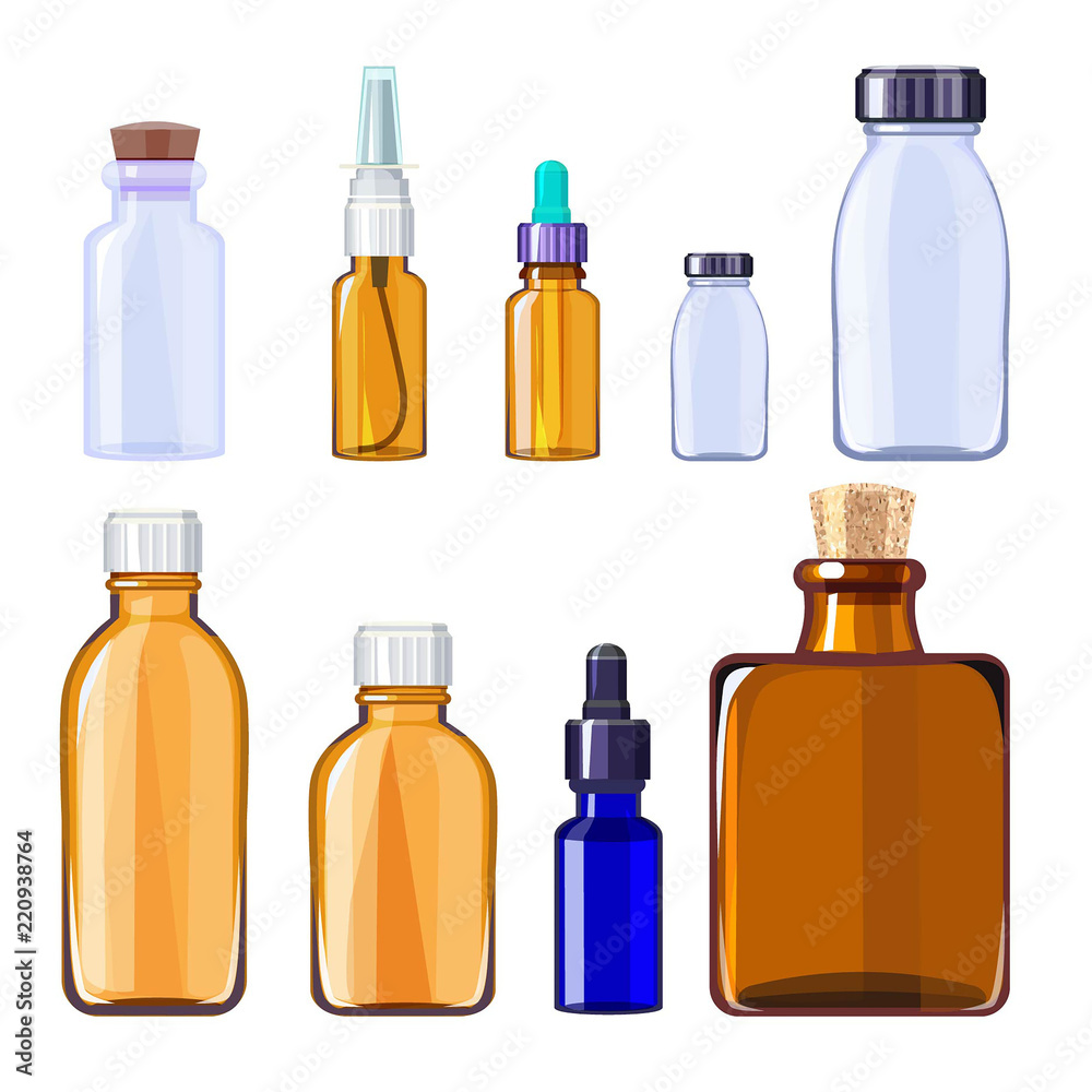 Small Glass Bottles for the Storage of Light-sensitive Liquids. Containers  Used in Pharmaceuticals Stock Image - Image of drink, drug: 201022967